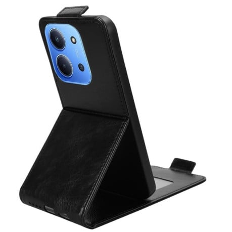 Флип-чехол Magnetic Vertical Flip Leather на Xiaomi Redmi 15C 5G / 4G EU 173mm / Poco C85 5G - черный