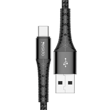Зарядный кабельYesido CA50 2.4A USB to USB-C / Type-C Charging Cable, Length: 2m - черное