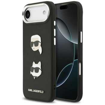 Оригінальний чохол Karl Lagerfeld FW Grained Karl &amp; Choupette Heads Pins &amp; Logo на iPhone Air - Black