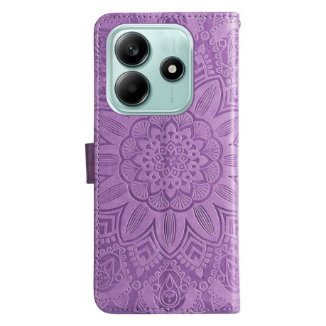 Чохол-книжка Embossed Sunflower для Xiaomi Redmi Note 14 5G - фіолетовий