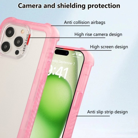 Чохол протиударний Matte TPU Hybrid PC 3-in-1 для iPhone 16 - рожевий