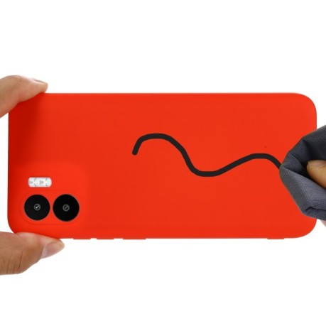 Силиконовый чехол Solid Color Liquid Silicone на Xiaomi Redmi A1/A2 - красный