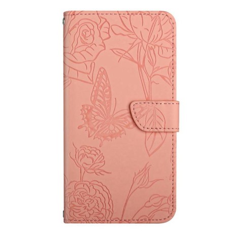 Чохол-книжка Embossed Butterfly для Xiaomi Poco X7 Pro - рожевий