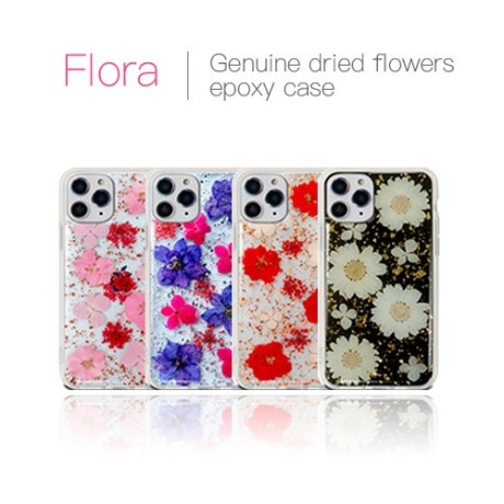 Чехол X-Fitted  FLORA из натуральных цветков для iPhone 12 mini - white flower