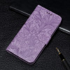 Чехол-книжка Lace Flower Embossing для Samsung Galaxy M32/A22 4G - фиолетовый