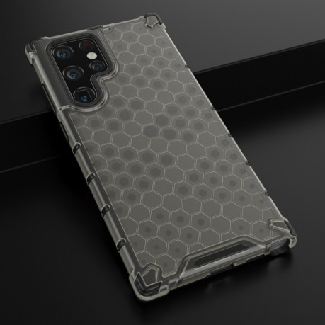 Противоударный чехол Honeycomb with Neck Lanyard для Samsung Galaxy S22 Ultra 5G - черный