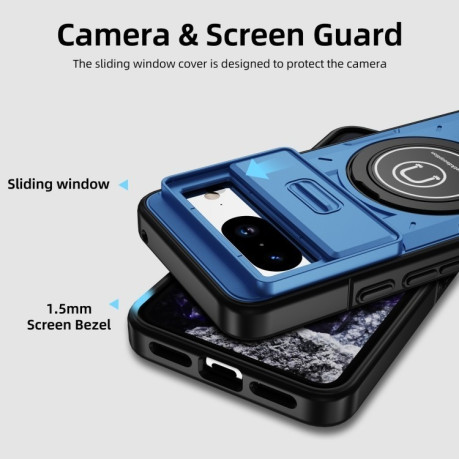 Протиударний чохол Sliding Camshield Magsafe Holder для Google Pixel 8a - блакитний