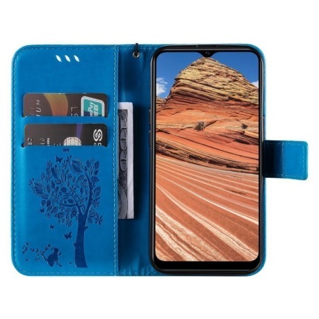 Чохол-книжка Cat Embossing Pattern на Vivo Y11s/Y12A/Y12s/Y20/Y20A/Y20s/Y20G/Y20SG - синій
