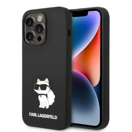 Оригинальный чехол Karl Lagerfeld Silicone Choupette для iPhone 14 Pro Max - black