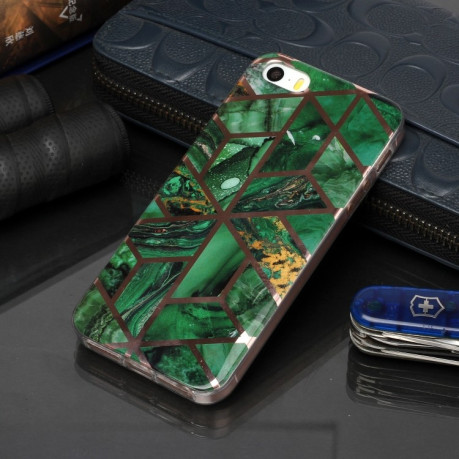 Протиударний чохол Plating Marble для iPhone 5/5s/SE - зелений