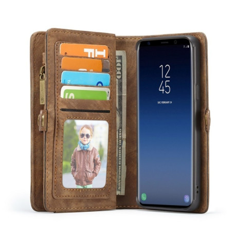 Кожаный чехол-кошелек CaseMe на Samsung Galaxy S9+/G965 Detachable Multifunctional кофейный