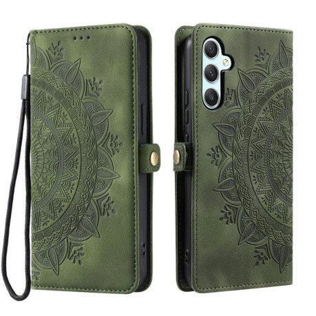 Чехол-книжка Totem Embossed Magnetic Leather для Samsung Galaxy S25 5G - зеленый