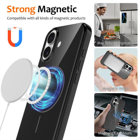 Противоударный чехол Glossy TPU Shockproof MagSafe на iPhone 17 - черный