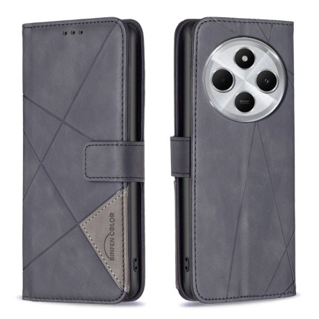 Чохол-книга Rhombus Texture для Xiaomi Redmi 14C 4G/Poco C75/Redmi A4 5G - чорний