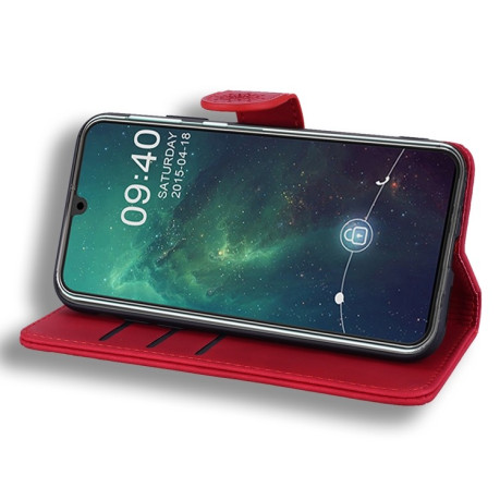 Чехол-книжка Lucky Clover Halfway Mandala Embossing Pattern на Samsung Galaxy M21/M30s- красный