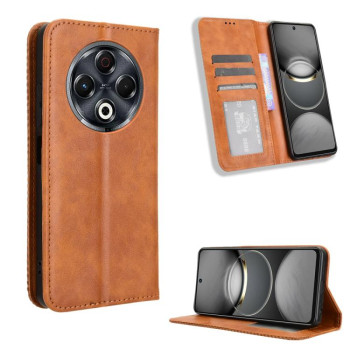 Чехол-книжка Magnetic Buckle Retro Crazy Horse Texture на Tecno Spark 30 4G — коричневый