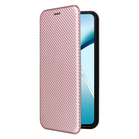 Чохол-книжка Carbon Fiber Texture на OnePlus Nord CE4 Lite - рожевий