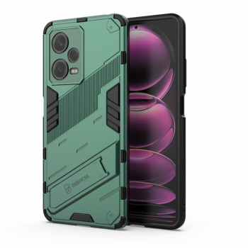 Противоударный чехол Punk Armor с подставкой на Xiaomi Redmi Note 12 Pro 5G - зеленый