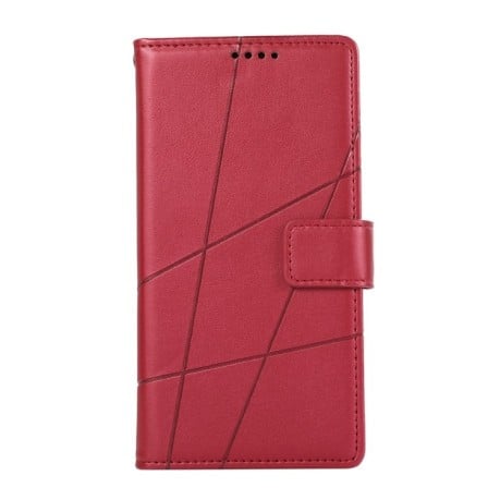 Чохол-книжка PU Genuine Leather Texture Embossed Line для Samsung Galaxy M55 - червоний
