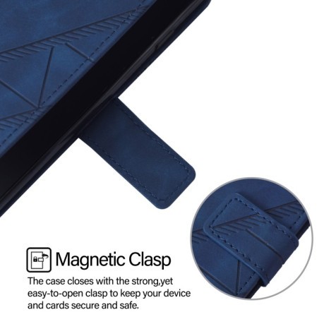 Чохол-книжка Crossbody 3D Embossed Flip Leather на Xiaomi 14T Pro - синій