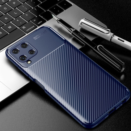 Ударозащитный чехол HMC Carbon Fiber Texture на Samsung Galaxy M32/A22 4G - синий