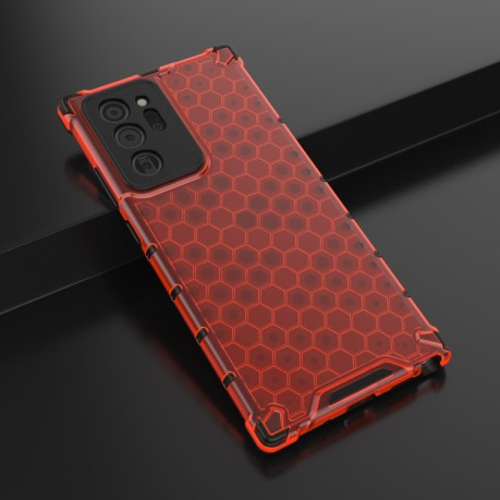 Противоударный чехол Honeycomb на Samsung Galaxy Note 20 Ultra - красный