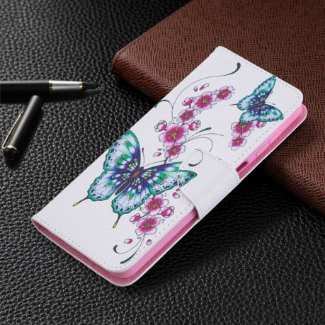 Чехол-книжка Colored Drawing для Samsung Galaxy A12/M12 - Two Butterflies