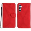 Чохол-книжка Stitching Embossed Leather для Samsung Galaxy A25 5G - червоний