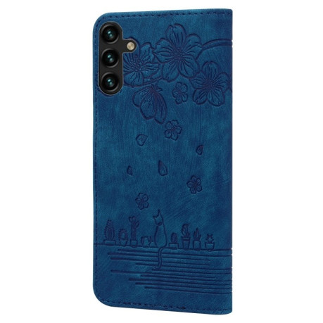 Чохол-книжка Cartoon Sakura Cat для Samsung Galaxy A16 5G - синій