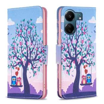 Чохол-книжка Colored Drawing Pattern для Xiaomi Redmi 13C/Poco C65/Poco C65 - Owl