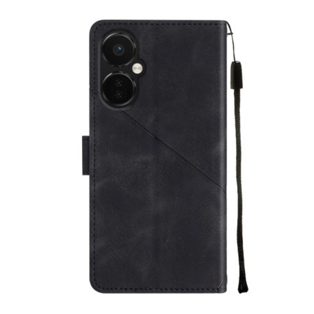 Чохол-книжка Global Skin-Feel Flowers для OnePlus Nord CE 3 5G - чорний