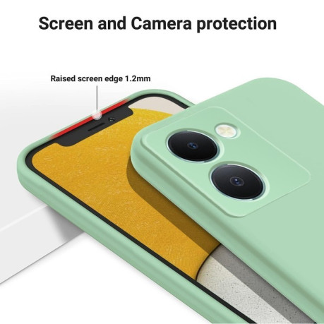 Силиконовый чехол Solid Color Liquid Silicone на Vivo Y36 5G - зеленый