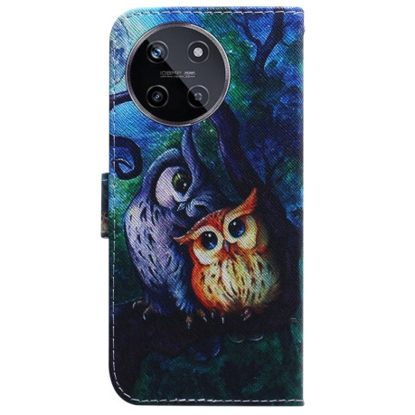 Чехол-книжка Coloured Drawing для Realme 11 4G Global - сова