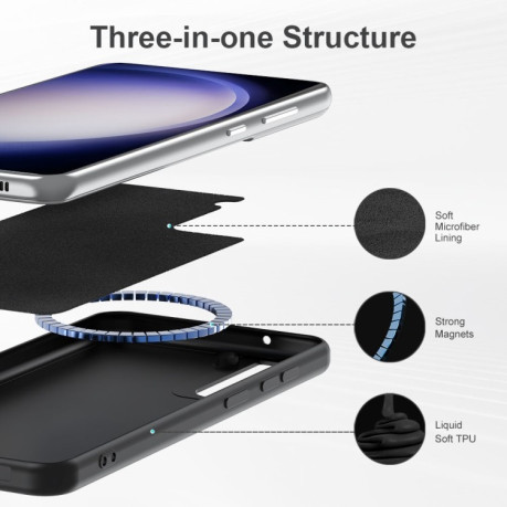 Противоударный чехол Liquid Silicone Full (Magsafe) для Samsung Galaxy S23 FE 5G - черный