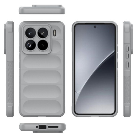 Силиконовый чехол Magic Flannel для Xiaomi 15 Pro - серый