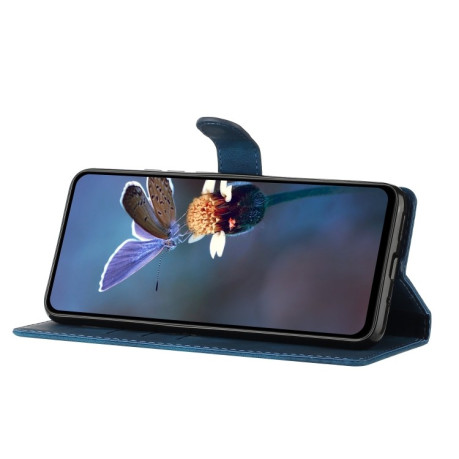 Чехол-книжка Flower Butterfly Embossing для Motorola Edge 50 5G - синий