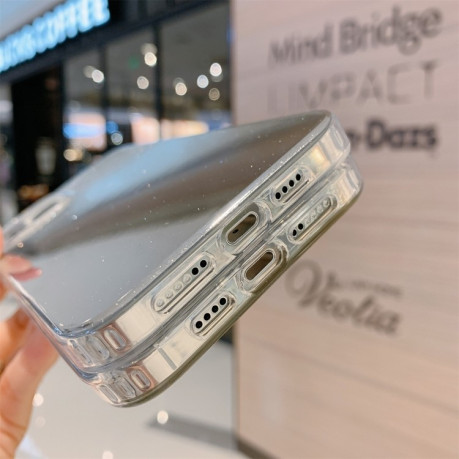 Противоударный чехол Electroplating Glitter Powder для iPhone 11 Pro Max - серебристый
