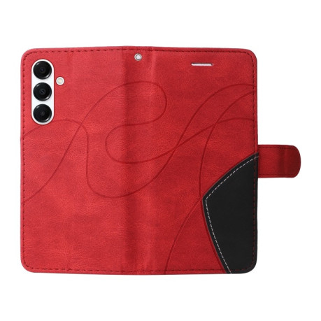 Чехол-книжка Dual-color Splicing Flip Leather для Samsung Galaxy A26 5G - красный