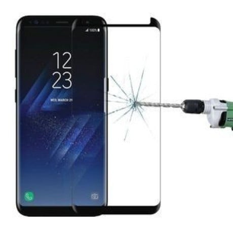 Защитное стекло 3D с изогнутыми краями 0.26mm 9H подходит ко всем чехлам  для Samsung Galaxy S8+ / G955-черное
