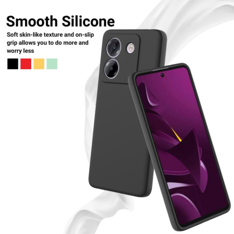 Силиконовый чехол Solid Color Liquid Silicone на Xiaomi Poco M7 Pro 5G - черный