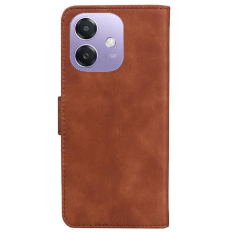 Чехол-книжка однотонный Pure Color с магнитной застежкой на OPPO A5x 5G / A3 4G / 5G / A3x 4G / 5G - коричневый