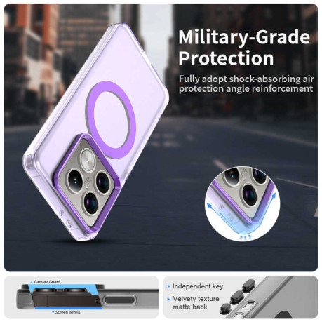 Противоударный чехол MagSafe Holder PC Hybrid для Xiaomi 14T Pro - фиолетовый