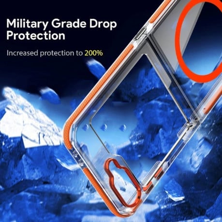Чохол Dual-color MagSafe TPU Hybrid для Samsung Galaxy Flip 6 - сірий