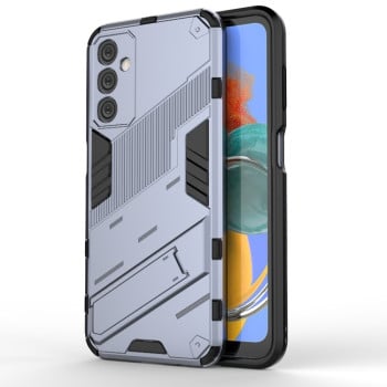 Противоударный чехол Punk Armor с подставкой на Samsung Galaxy M14 5G - серый