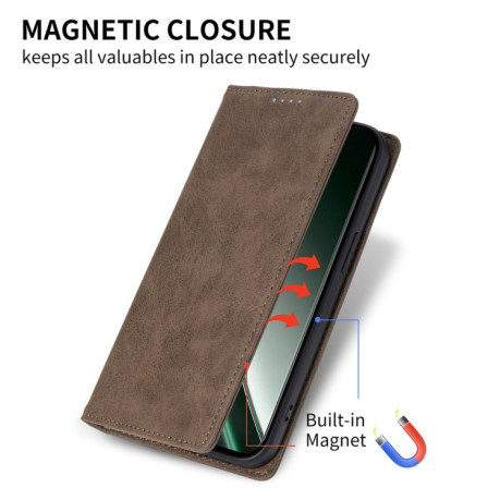 Чехол-книжка Business Solid Color Magnetic RFID Leather на Realme GT 6 - коричневый