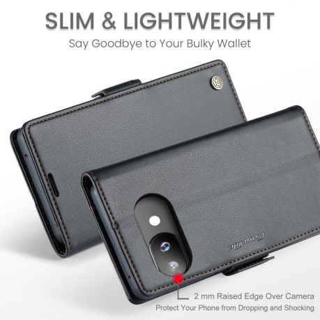 Чохол-книжка CaseMe 023 Butterfly Buckle Litchi Texture RFID Anti-theft Leather для Google Pixel 9a - чорний