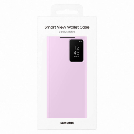 Оригинальный чехол-книжка Samsung Smart View Wallet Samsung Galaxy S23 Ultra - Lilac (EF-ZS918CVEGWW)