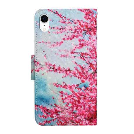 Чехол-книжка Painted Pattern для iPhone XR - Red Cherry Blossoms
