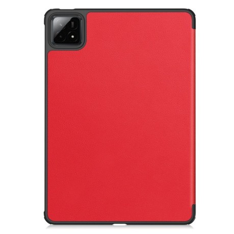 Чехол Custer Texture Three-folding Sleep/Wake-up для Xiaomi Pad 7 / 7 Pro- черный - красный
