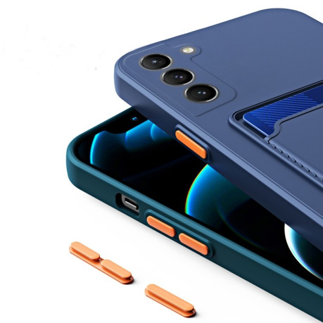 Противоударный чехол Card Slot Design для Samsung Galaxy S21 FE 5G - оранжевый